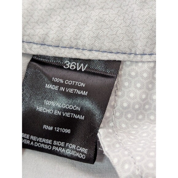 English Laundry Chino Shorts Mens 36 Gray Pockets Cotton Pyramid Print Classic - Picture 6 of 6